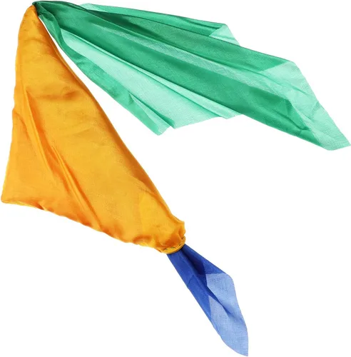 Vista 4 de HESTYA 2 bufandas mágicas que cambian de color, bufanda de seda para trucos de magia, accesorios de mago para calles de truco, accesorios de cuatro