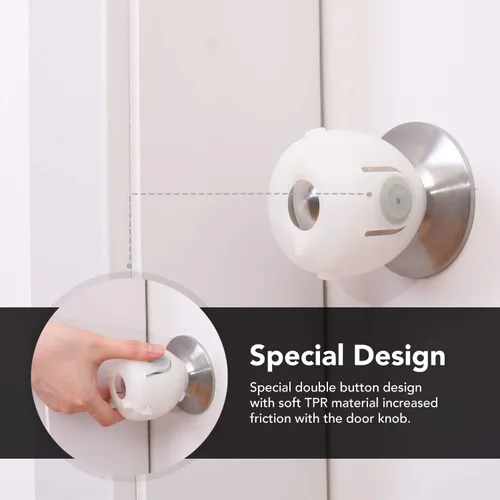 Vista 5 de EUDEMON Paquete de 6 cubiertas para pomos de puerta de seguridad para bebés