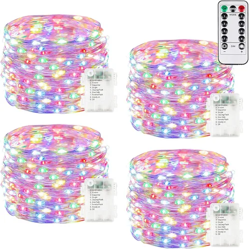 Vista 31 de Guirnalda de luces LED enchufables de 33 pies, impermeable, para exteriores e interiores, 8 modos con temporizador, luz de Navidad, decoración