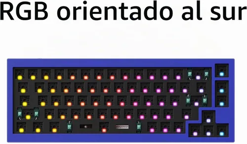 Vista 3 de Keychron Teclado mecánico personalizado Q2 versión barebone con cable de aluminio completo, macro programable QMK/VIA, compatible con Mac Windows