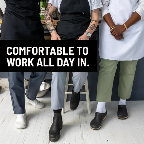 Vista 5 de TILIT Delantal sin arrugas, talla única, delantal de chef premium con bolsillos, delantal unisex para hombres y mujeres, diseño de calidad