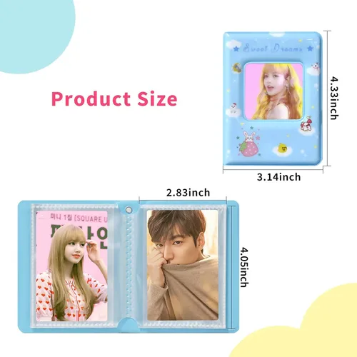 Vista 5 de Carpeta Kpop de 3 pulgadas, mini álbum de fotos, carpeta de tarjetas fotográficas Kpop, soporte cuadrado hueco para tarjetas de fotos, álbum Kpop 40