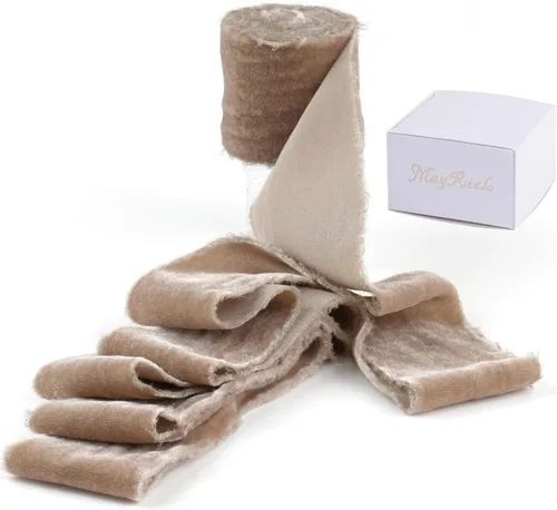 Vista 14 de MAYREEL Cinta de terciopelo negro de 2 pulgadas, cinta desgarrada a mano, borde deshilachado de seda para ramos de novia, invitaciones, libros
