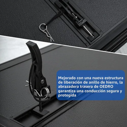Vista 3 de OEDRO FRP Cubierta Tonneau Rígida de Triple Pliegue Compatible con Chevy Silverado 1500 y GMC Sierra 1500 2007-2013 Nuevo Estilo de Carrocería Cama