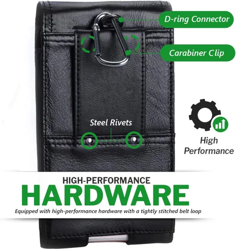 Vista 5 de Funda de cuero real para cinturón de teléfono celular con clip de Soporte para cinturón para iPhone 17/16/15 Pro Max, Samsung Galaxy s26 Ultra S25