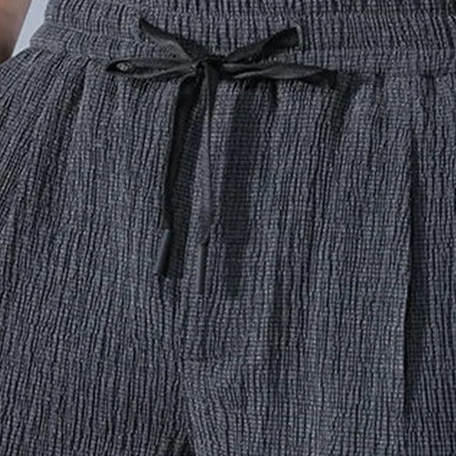 Vista 5 de JEShifangjiusu Pantalones deportivos para hombre, pantalones deportivos de seda de hielo, pantalones largos de yoga elásticos con cordón para correr