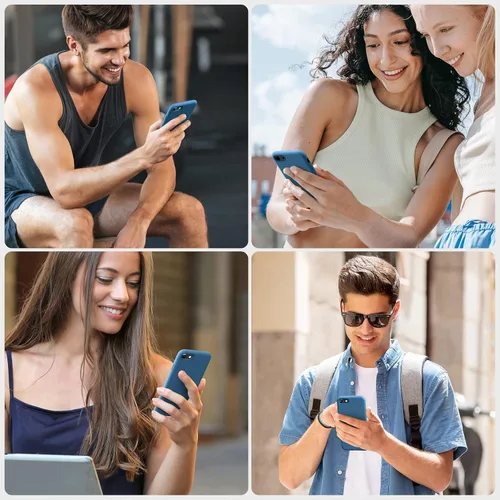 Vista 7 de Miracase Funda de silicona para iPhone SE 2022/SE 2020/7/8, color azul Azul Capri