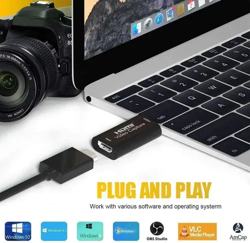 Vista 7 de SLAJOY Tarjetas de captura de Audio y Video mejoradas, tarjeta de captura de 1080p 60fps, USB de Ultra alta velocidad para Video juegos, transmisión