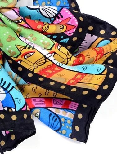 Vista 4 de pañuelos de seda 100% estampado de Van Gogh
