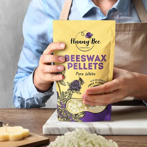 Vista 7 de Trifecta Living Co. Pellets de cera de abejas – 100% pura, cosmética y de grado alimenticio, triple filtrado – para fabricación de velas, bálsamo
