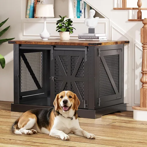 Vista 10 de VOPEAK Mueble de jaula para perros pequeños de 27.5 pulgadas, jaula resistente a los mordedores para cachorros, jaula resistente para perros