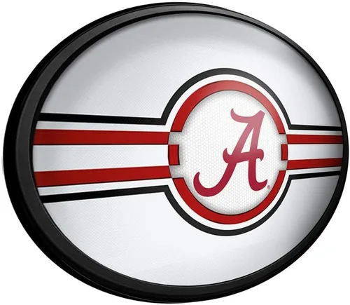 Vista 2 de The Fan-Brand NCAA Alabama Crimson Tide: Letrero de pared ovalado con luz – Decoración de fútbol, baloncesto, béisbol y deportes universitarios