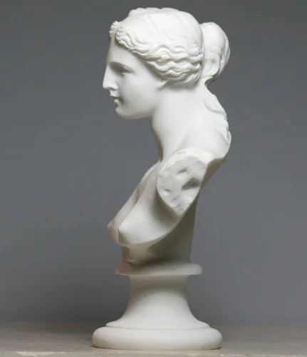 Vista 3 de Busto cabeza diosa afrodita de Milos Venus Alabastro estatua escultura 5.9 pulgadas