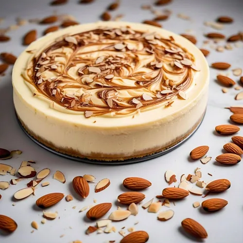 Vista 4 de ANDY ANAND CHOCOLATIER Tarta de queso de almendras sin azúcar de 9 pulgadas Apto para diabéticos, cremoso y increíblemente delicioso con queso