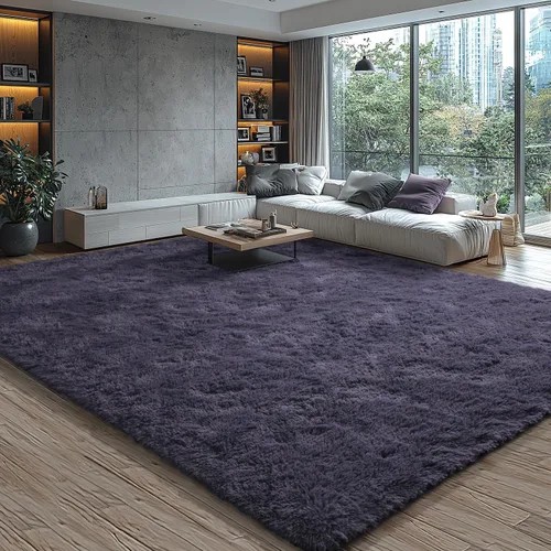 Vista 56 de EVOIONOS Alfombra Redonda Negra para Dormitorio, 4x4 Pies Alfombra de Área Circular Suave y Esponjosa para Sala de Estar, Alfombra Circular de Felpa