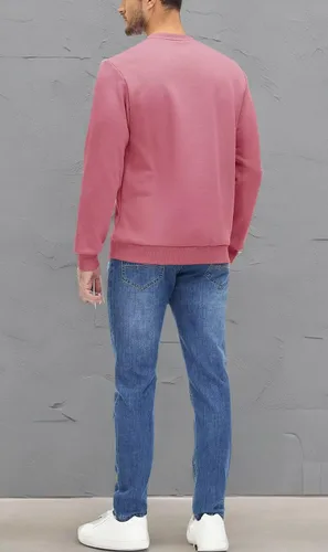 Vista 42 de MAGCOMSEN Sudadera de cuello redondo para hombre de manga larga casual cálida de forro polar