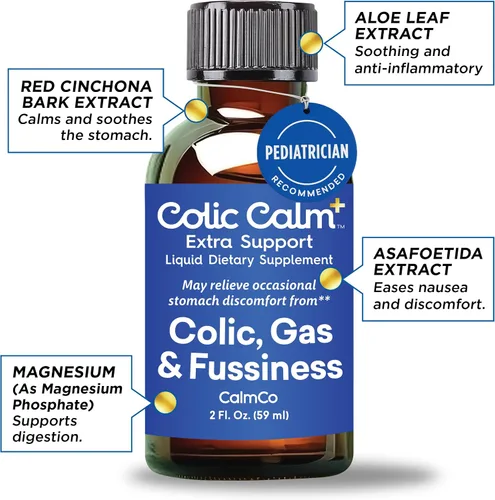 Vista 11 de Colic Calm Plus - Agua anisada con apoyo extra, gotas para gases en bebés recién nacidos, alivio de cólicos y malestar estomacal, segura y suave