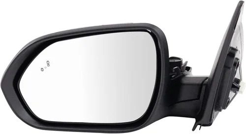 Vista 128 de TRQ Espejo plegable con calefacción eléctrica del lado del conductor con indicador de punto ciego pintura a juego negro liso compatible con Kia