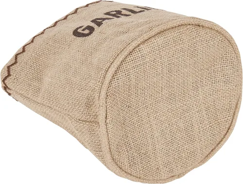 Vista 2 de Natural Elements KitchenCraft Bolsa de almacenamiento de ajo ecológico con cordón, yute / 100% algodón