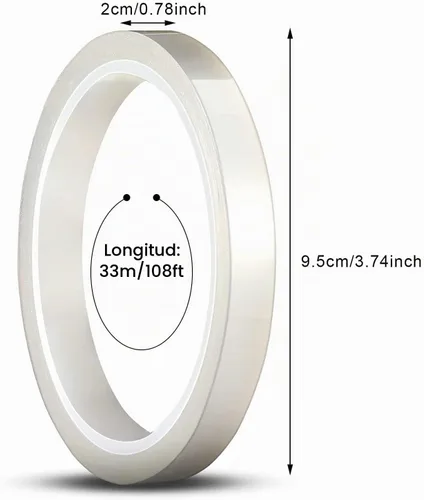 Vista 2 de Zonon Cinta térmica transparente de 108 pies para sublimación y transferencia de calor, resistente a altas temperaturas, ideal para placas