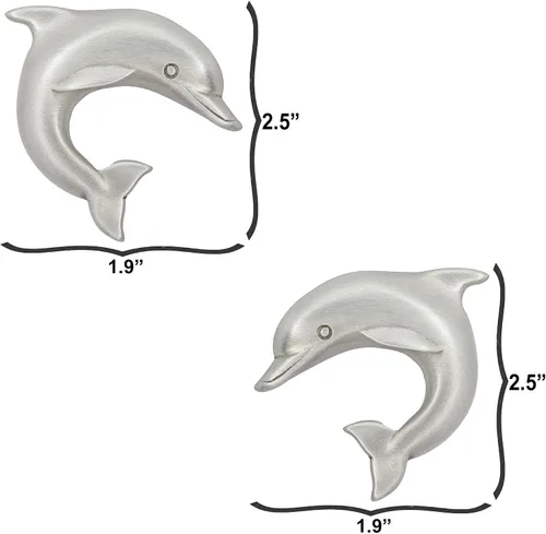 Vista 2 de Costello Coastal - Perillas para gabinete Dolphin (par combinado) Hardware de la colección de peltre de artista