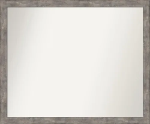 Vista 187 de Amanti Art Silver Bathroom Mirror for Over Sink, 26x45 Custom Made Marred Pewter Rectangle Vanity Mirror, Oversize Casual Wood Frame, Hangs Estaño