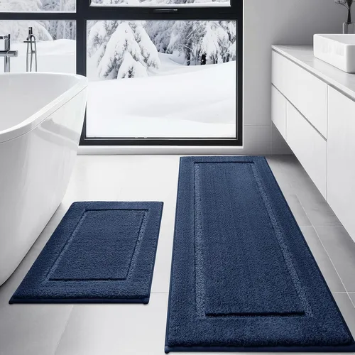 Vista 57 de IM HOME Tapetes de baño, felpa ultra suave, de microfibra esponjosa, absorbente, parte trasera antideslizante, lavable a máquina, tapetes para suelo
