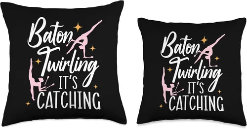 Vista 3 de Majorette Gymnastic Dancing Baton Twirl Catching Twirler Baton - Almohada giratoria, 16 x 16 pulgadas, multicolor