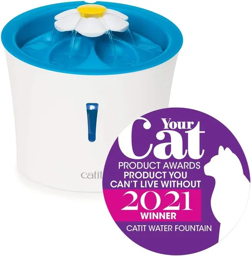 Vista 12 de Catit Fuente de flores LED con filtro de triple acción, fuente de agua potable para gatos, 3 L