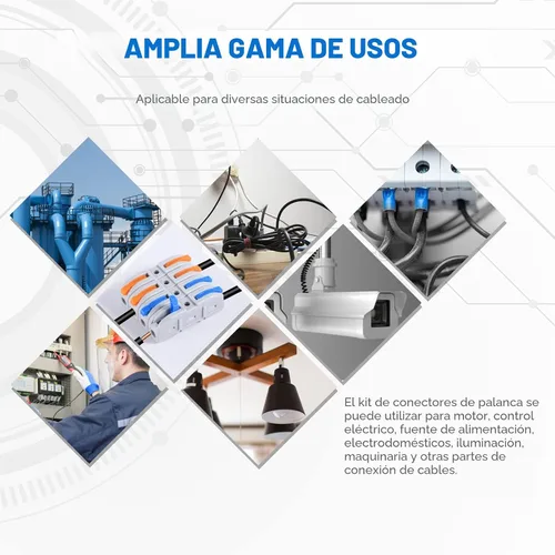 Vista 6 de Kit de conectores de palanca para cables eléctricos de conexión rápida, para terminales en línea compactos, 28-12 AWG, 1 entrada 1 salida (azul, 15)