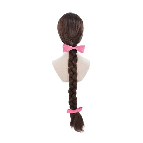 Vista 3 de miccostumes Peluca de cosplay de anime para mujer, pelo sintético largo (marrón)