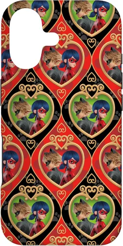Vista 32 de Funda roja y verde para iPhone SE (2020) / 7 / 8 Miraculous Ladybug and Cat Noir The Movie