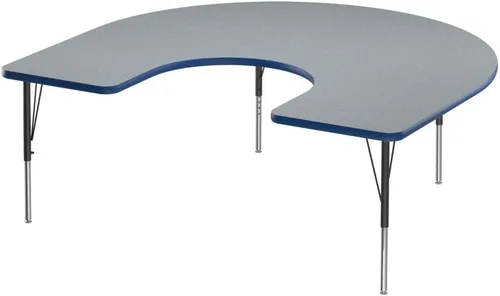 Vista 7 de Correll Mesa rectangular de actividades para el aula de 24 x 48 pulgadas, altura ajustable (19 a 29 pulgadas), parte superior de granito gris, borde