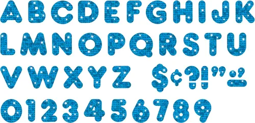 Vista 2 de Letras de 4pulgadas listas Trend Enterprises Inc., Azul sparkle 4