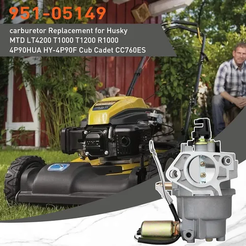 Vista 5 de 951-05149 Huayi 4p90f Reemplazo del carburador para Husky MTD LT4200 T1000 T1200 R1000 4P90HUA HY-4P90F Cub Cadet CC760ES 12AE76JU Equipo de césped