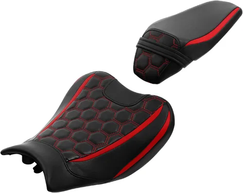 Vista 14 de C.C. RIDER Asiento de piloto para conductor y pasajero apto para Kawasaki Z900 2017-2024 07-Negro+Verde