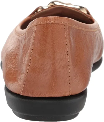 Vista 3 de Aerosoles Zapatos planos tipo ballet Bristol para mujer, piel tan, 7, Bronceado Cuero