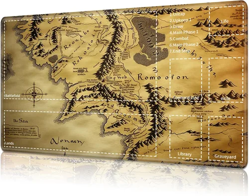Vista 37 de Tapete de juego para MTG Card Playmat con zona, tapete de juego para MTG TCG de 24 x 14 pulgadas, tapete de juego antideslizante para tablero