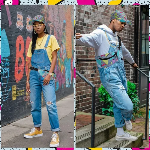 Vista 5 de XEPST 80s 90s Hip Hop Accessories for Women Men, 80s 90s Outfits Neon Fanny Pack Hat Sunglasses Gold Chain Earrings