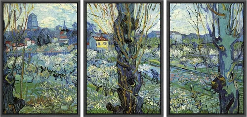 Vista 66 de wall26 Lienzo enmarcado para pared, juego de arte con flores de almendra de Vincent Van Gogh, naturaleza, ilustraciones de área silvestre, bellas