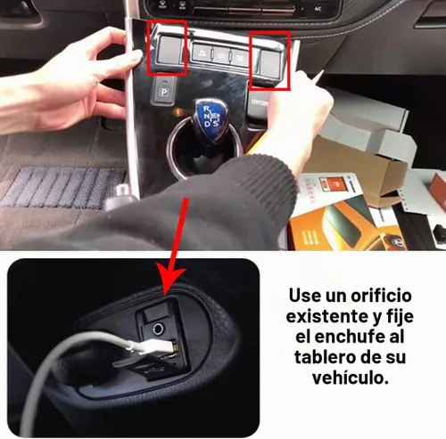 Vista 3 de USB AUX Flush Mount - Cable de extensión Jack para panel de tablero de automóvil compatible con Toyota, 3.5mm y enchufe de montaje de extensión USB