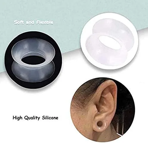 Vista 6 de HISHION Juego de 50 dilatadores de oreja 14G-00G y tapones de acrílico + túneles de silicona 9 calibres buenos para principiantes para mujeres