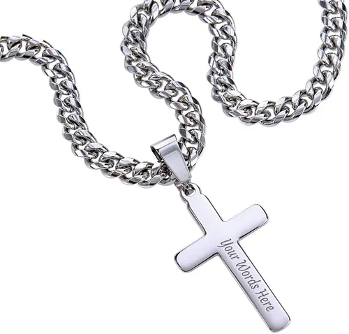 Vista 6 de Collar de cruz con texto en inglés "To My Son In Law de mamá, aniversario de boda de yerno, regalo de cruz de Navidad para yerno, collar de cruz
