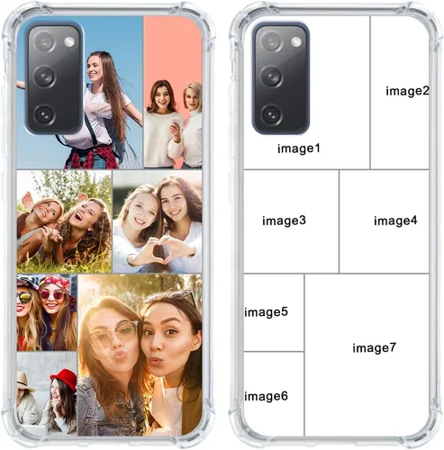 Vista 6 de Funda para teléfono personalizada para Samsung Galaxy S20 FE 5G, funda personalizada con collage de fotos con múltiples imágenes, funda
