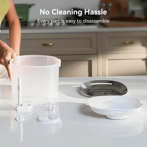 Vista 3 de Cheerble Fuente para mascotas Elfin E1+ sin bombeo con 9 filtros adicionales, fuente inalámbrica para mascotas operada con pilas, dispensador