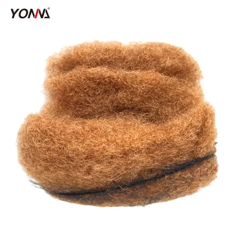 Vista 5 de YONNA Cabello humano afro rizado a granel de 8 pulgadas para trenzas de #28 Rubio rojo anaranjado