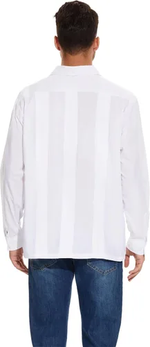 Vista 4 de MAXJON Camisas de manga larga Guayabera para hombre, camisas cubanas