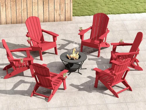 Vista 15 de HDPE Silla Adirondack plegable, Aruba