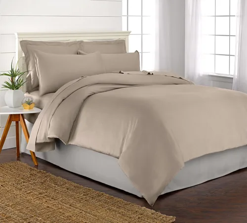 Vista 2 de Pure Bamboo - Juego de 2 piezas de funda de edredón para cama individual, 100% viscosa orgánica derivada del bambú, lujosamente suave y refrescante