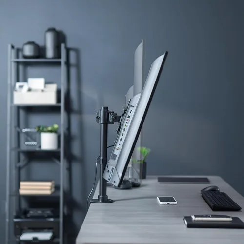 Vista 9 de VIVO Soporte de escritorio para TV y monitor de pantalla ultra ancha, altura ajustable y soporte de inclinación para pantallas de hasta 42 pulgadas